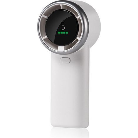 Mini Ventilateur Rechargeable USB, Ventilateur Portable Turbo 5 Vitesses pour Camping Voyage et Été,Blanc (1/5)