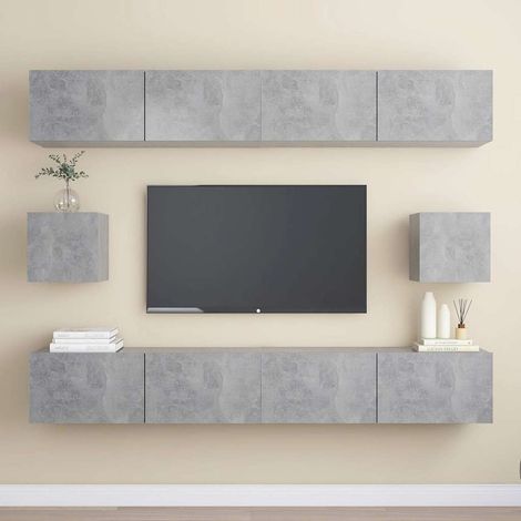 vidaXL Juego de muebles de salón 6 piezas gris hormigón (1/5)