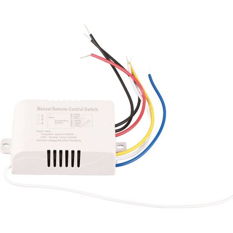 Interrupteur Télécommande RF Sans Fil 3 Voies ON/OFF pour Luminaire LED, Module Récepteur + Émetteur, Contrôle Groupes Lumières, AC 180-240V