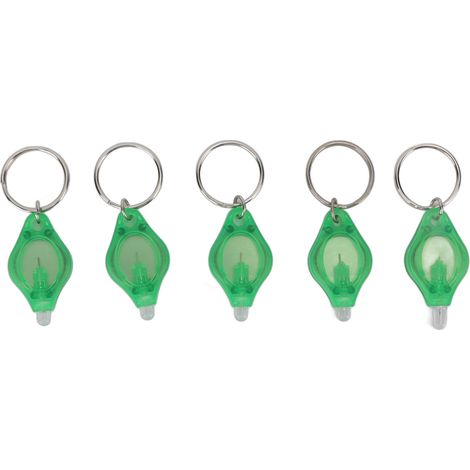 Ortviai Lampe LED miniature pour porte-clés – 5 pièces, lumière verte, détecte bijoux et documents, pile intégrée (1/5)
