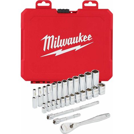 Milwaukee Ratschen- und Steckschlüsseleinsatz Set 1/4 metrisch 28-teilig (1/5)