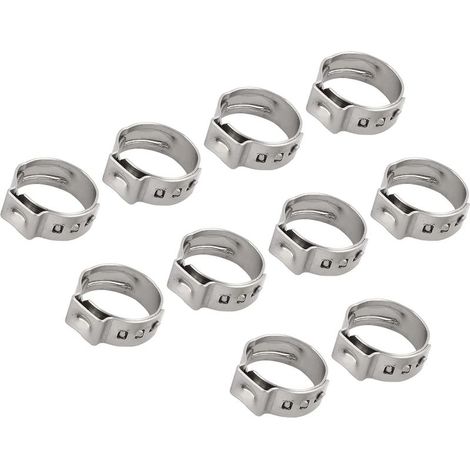 Simple Oreille Colliers serrage (12.8mm - 15.3mm/0.5" - 0.6") 50Pcs, 304 Acier Inox Tuyau Clips - pour Maison Jardin Tube Tuyau Fixation (1/5)