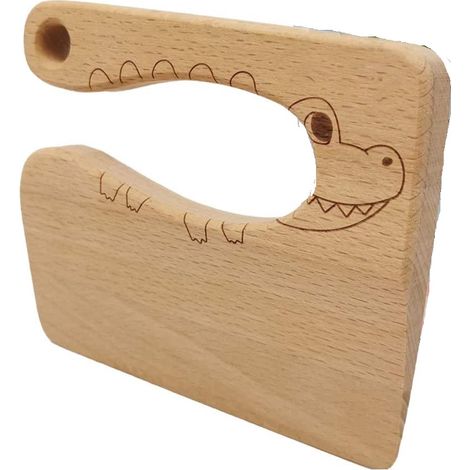 Couteau en bois pour enfants, idéal pour la cuisine, sans danger pour les enfants, jouet de cuisine, hachoir, coupe-légumes et fruits (pour les enfants de 2 à 8 ans) (1/4)