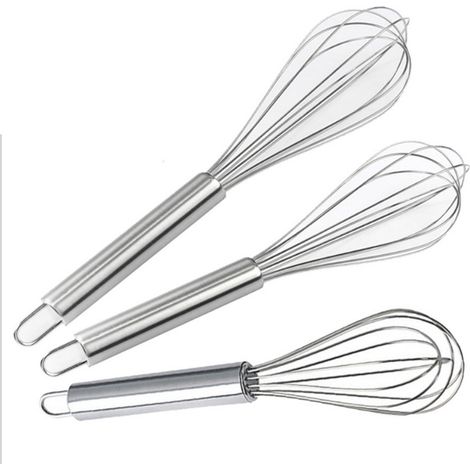 Set mit 8", 10" und 12" großen Edelstahl-Eierquirlen, 3er-Pack (1/4)