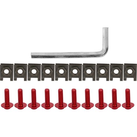 Kit de boulons de carénage de pare-brise de moto M6 en aluminium anodisé, remplacement pour Kawasaki (rouge) (1/5)