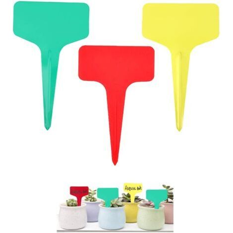 Plant Labels, Seedling Label, 120x Type T Vegetable Garden Label (6 x 10 cm), waterproof labels, Reusable Labeling - Containers and Accessories for Plants. (1/5)