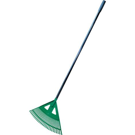 Balai à feuilles de jardin Grande taille avec 27 dents Idéal pour nettoyer les feuilles mortes et les débris 150 cm x 50 cm Vert et noir TRENDYFLAIR (1/5)