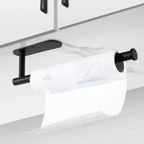 Dérouleur de papier toilette sans perçage, adhésif, porte-serviettes de cuisine acier inoxydable (1/5)
