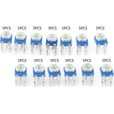 Potentiomètre Réglable 065, Lot de 13 Valeurs de 100 Ω à 1M, Composant Électronique pour Circuits, Résistance Variable Précise (1/5)