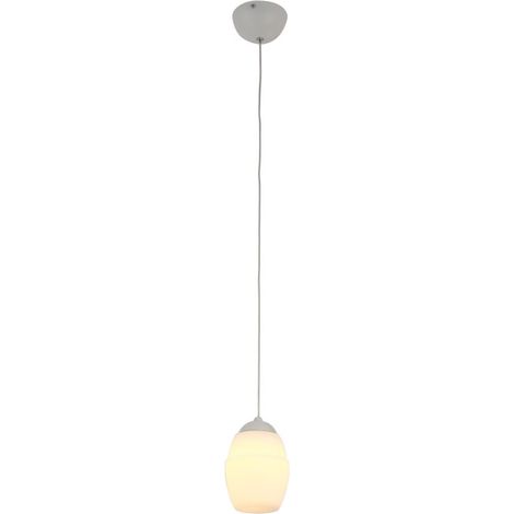 Lampada a sospensione minimal vetro bianca ovale LED 5W Maxlight