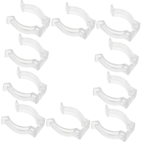 Lot de 10 colliers de serrage pour tubes LED, transparents, blanc laiteux, ronds, pour une fixation murale rapide à la maison et au bureau. (1/5)
