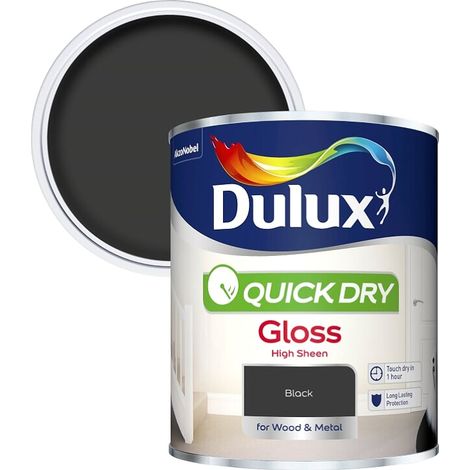 Dulux Quick Dry Gloss Colours - Black - 750ml
