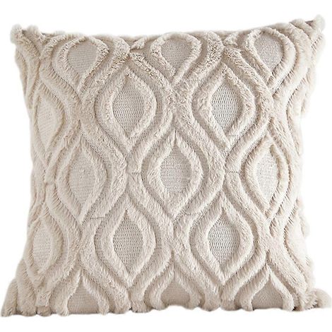 Housses de coussin décoratives style bohème neutre beige (1/5)