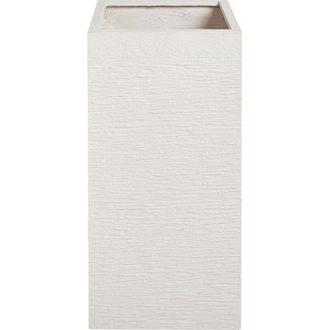 Beliani – Grande jardinière haute 40x40x77 cm en fibre d'argile beige clair – Résistante aux températures extrêmes – Avec trou de drainage – Pour intérieur et extérieur (1/5)