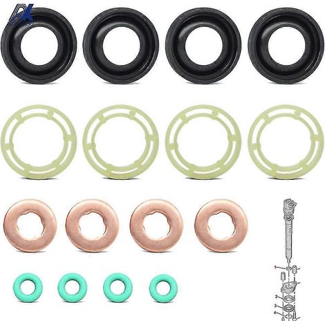 Kit joint d'injecteur + rondelle + joint torique pour Citroën Berlingo C3 C4 Picasso, Peugeot 207 307 407, Ford C-Max Fiesta Focus Fusion zy (1/5)