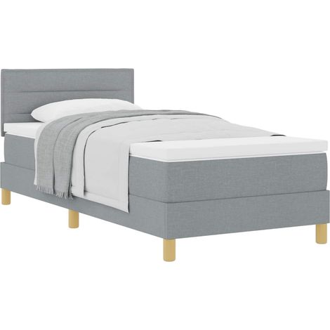 Maison Exclusive - Boxspringbett mit Kissen Hellgrau 90 x 200 cm