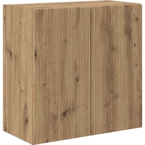 Mueble TV de pared rectangular moderno con almacenamiento de múltiples compartimentos 59,5 x 31 x 60 cm de madera de roble artesanal 020055029 (1/5)