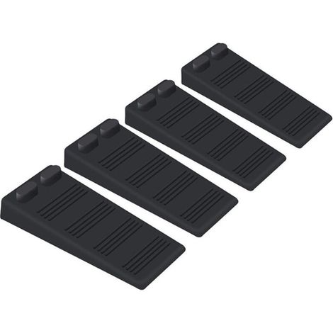 (Noir)4 pièces cale porte caoutchouc souple, Hauteur Reglable Antidérapante bloc, Non Toxique, Non Odeur arrêt de porte, Protège Sols et Murs, Pour Tapis, Béton, parquets (1/5)