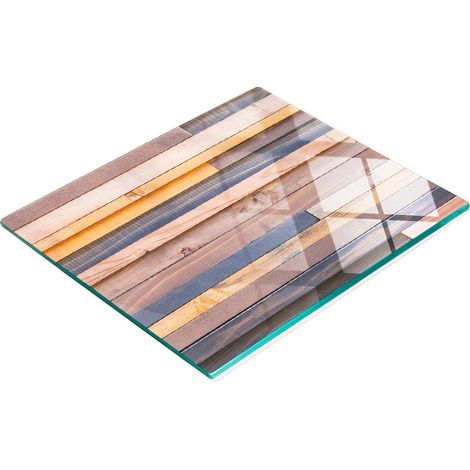 Tagliere e vassoio decorativo in vetro con parete in legno 60x52 cm (1/5)