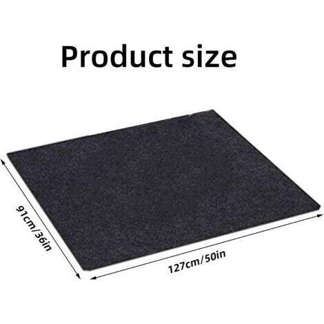 Tapis ignifuge 127 x 91 cm – Résistant à la chaleur jusqu'à 550 °C – Protection anti-éclaboussures pour les grilles – Protection du sol sous la cheminée – FEU 127 x (1/4)