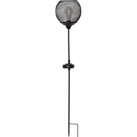 Solar-Spießleuchte ,Sunlight Path', LED Filamente, Metall-Mesh, schwarz, H 76cm (1/5)