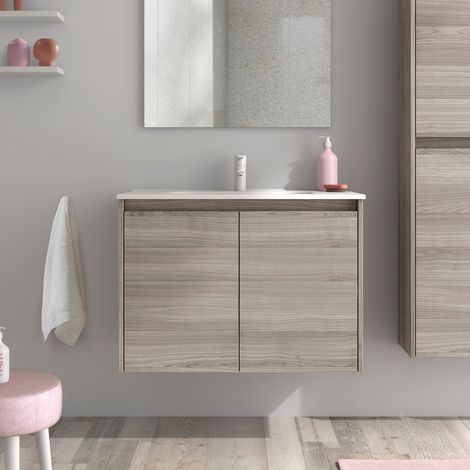 ROYO SANSA Mueble de Baño con Lavabo 2 Puertas Gris Arenado - Medida: 60 CMS - ref: C0072536 (1/2)