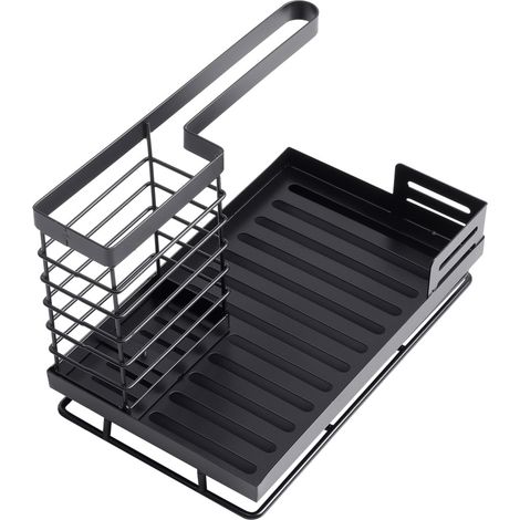 Black Steel Kitchen Sink Caddy Organizer (1/4)
