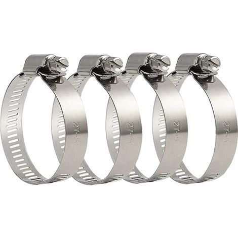 Lot 4 colliers métalliques inox 304 (27-51mm) - tuyaux eau/gaz/électricité (1/5)