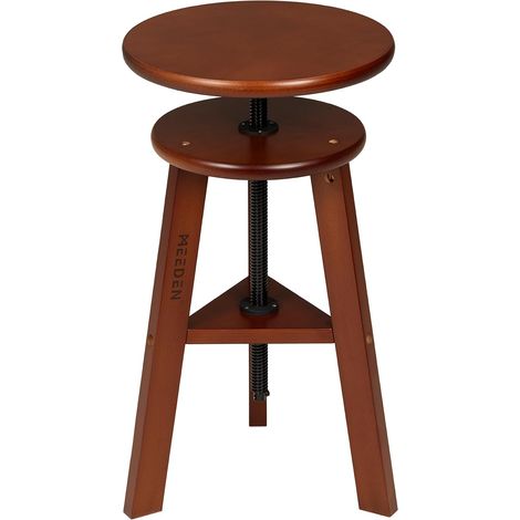 Tabouret de Dessin Bois avec Hauteur Réglable, Couleur Noyer, Tabouret d'artiste, Tabouret de Bar en Bois, Tabouret de Cuisine, Parfait pour Studio d'Artistes, Usage Domestique, Cuisine, Bars (1/5)