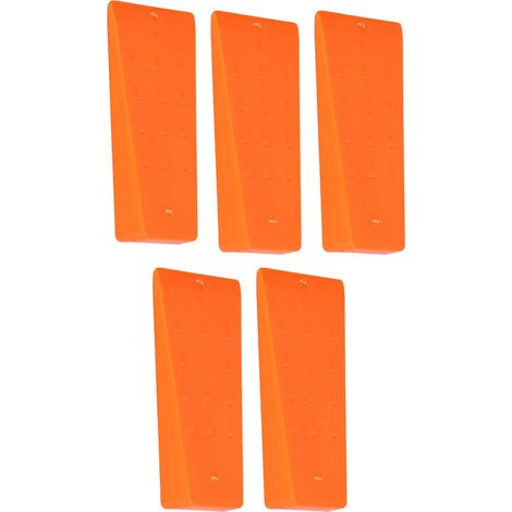 Lot de 5 coins à pointes pour abattage d'arbres, en ABS orange, résistants à la corrosion et à fixation solide, pour tronçonneuse. (1/5)