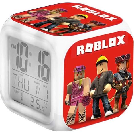 Réveil numérique Roblox à 7 couleurs changeantes, veilleuse LED, horloge de chevet, décoration pour la maison, jouet cadeau pour enfants