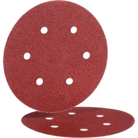 Disque abrasif papier velcro BW 115 - Ø 150 Grain 80 - 6 trous - HERMES - 6381106 (1/2)