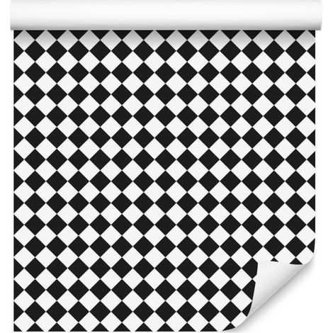 Papel pintado geométrico con rombos en gris y grafito, 50x1000 cm. (1/5)