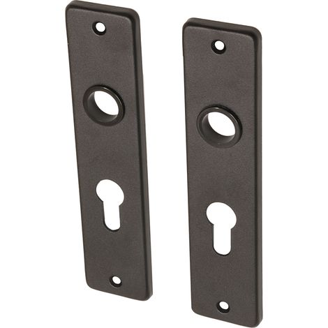 Plaque de porte noire PC55 courte en aluminium - Par set