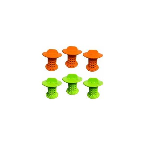 Scarico a pavimento per bagno, 6 tubi di scarico per doccia, scarico capelli, scarico capelli, per bagno, toilette, cucina balcone (verde + arancione) - Crezuo