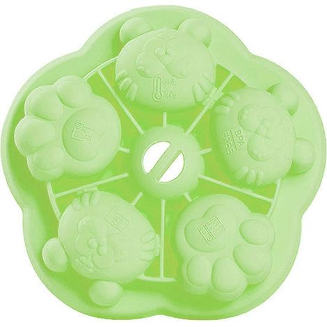 Moule en silicone tête et patte de tigre avec couvercle amovible. Souple, de qualité alimentaire et réutilisable, ce moule convient pour la pâtisserie (gâteaux, chocolats, glaçons, etc.). Écologique. (1/2)