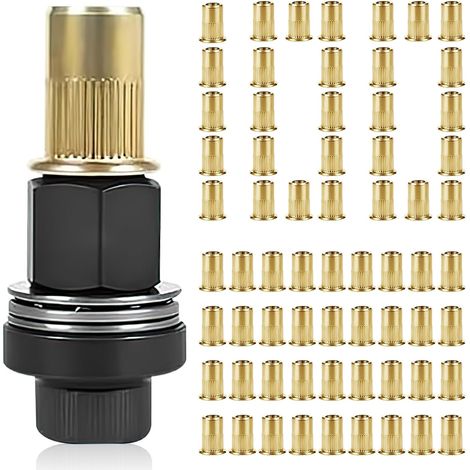 Insert Fileté Metal Ecrou a Sertir écrous à Tête de Rivet à Main écrous à Riveter 101 Stk pour Rivets M5 Outil Manuel à Sertir les écrou têtes de Riveteuse Manuelle avec 100 écrous (1/5)