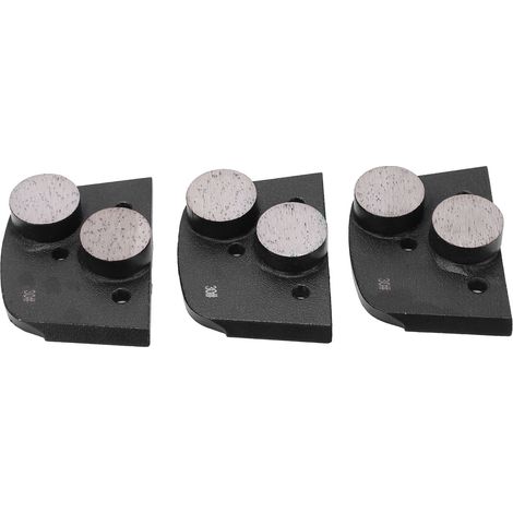 Lot de 3 disques de ponçage diamantés noirs à 2 dents, grain 30, pour béton et verre. (1/5)