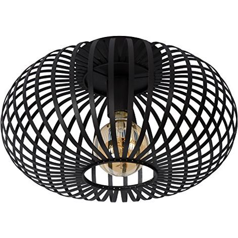 Lucide Manuela plafoniera nera metallo 40cm E27 60W (1/3)
