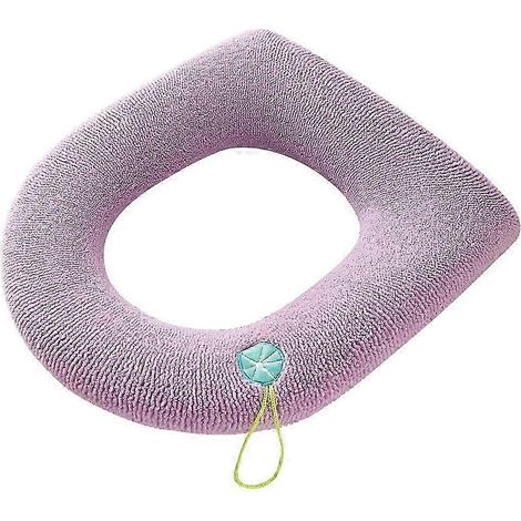 Housse de siège de toilette plus épaisse, amovible et lavable, avec couvercle de bidet intégré pour salle de bain et toilettes.-Taro pink