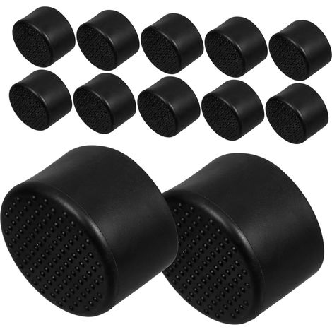 Lot De 12 Embouts De Pieds De Chaise Ronds Noirs En Caoutchouc Pour Tables Et Tabourets Silencieux Faciles À Installer Pour Parquet (1/5)