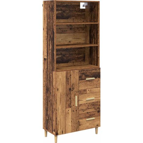 Maison Exclusive - Aparador alto con cajón Madera envejecida 69,5