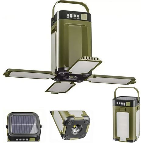 Lanterne camping rechargeable - 360° LED pliable - Éclairage 360° ajustable - 2000 mAh - 6 modes 300-500 lm