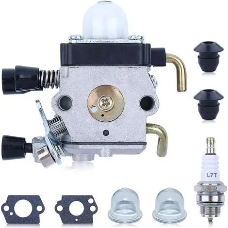 Convient aux moteurs de débroussailleuse Stihl FS55, FS38, FS55R, FS55RC, HL45, KM55, FS80, FR85, FH75, FS45, FS46, FS74, FS75, HL75, HS70, C1Q-S63, C1Q-S69, avec rondelle, bougie d'allumage, filtre é (1/3)