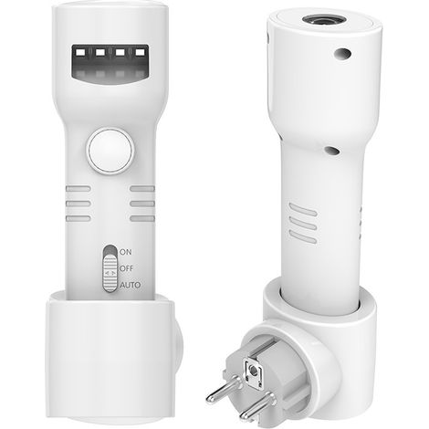 Appliques murales LED d'intérieur avec détecteur de mouvement à 120° - Lampe torche portable rechargeable USB Wallp - Blanc - Lot de 1 (1/5)