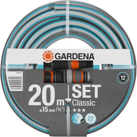 Klassischer Gartenschlauch Ø 15 mm + Bewässerungszubehör GARDENA