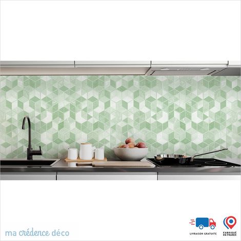 Crédence : Losanges gris - Couleur Vert jaune - Alu composite - 60 - 120 (1/3)