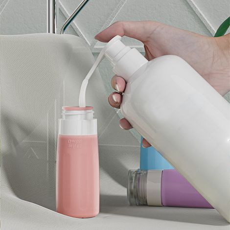 Bouteilles De Voyage - 100 ml - Silicone Alimentaire Sans BPA - Étanches À Trois Couches - Pour Shampooing Lotion Savon - 4 Pièces (1/5)