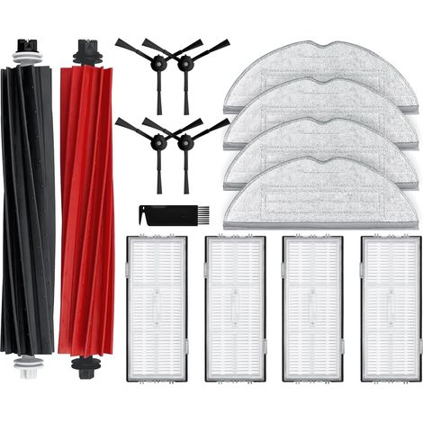 S8 Accessoires pour Roborock S8 Pièces de Rechange Ensemble Aspirateur Robot, 1 Paire de brosses principales,4 Filtres, 4 Brosses Latérales, 4 Serpillières, 1 Brosse de Nettoyage (1/5)
