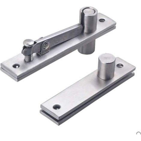 Lot de 2 charnières de porte pivotantes dissimulées à rotation à 360 degrés en acier inoxydable robuste avec vis de fixation (130 x 25 mm) (1/5)